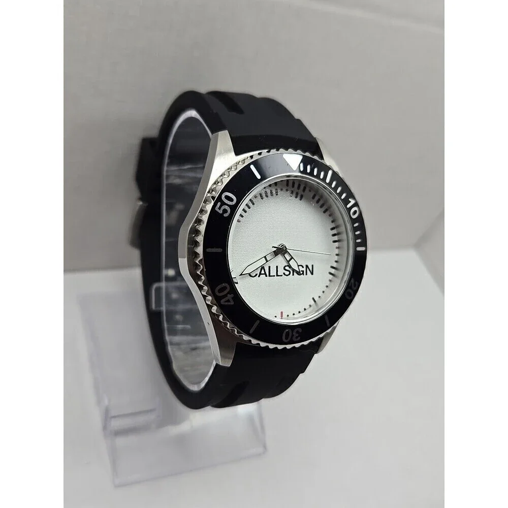 Zazzle Ewatchfactory Diver Quartz Watch New Battery 10 ATM Rubber Band Call Sign